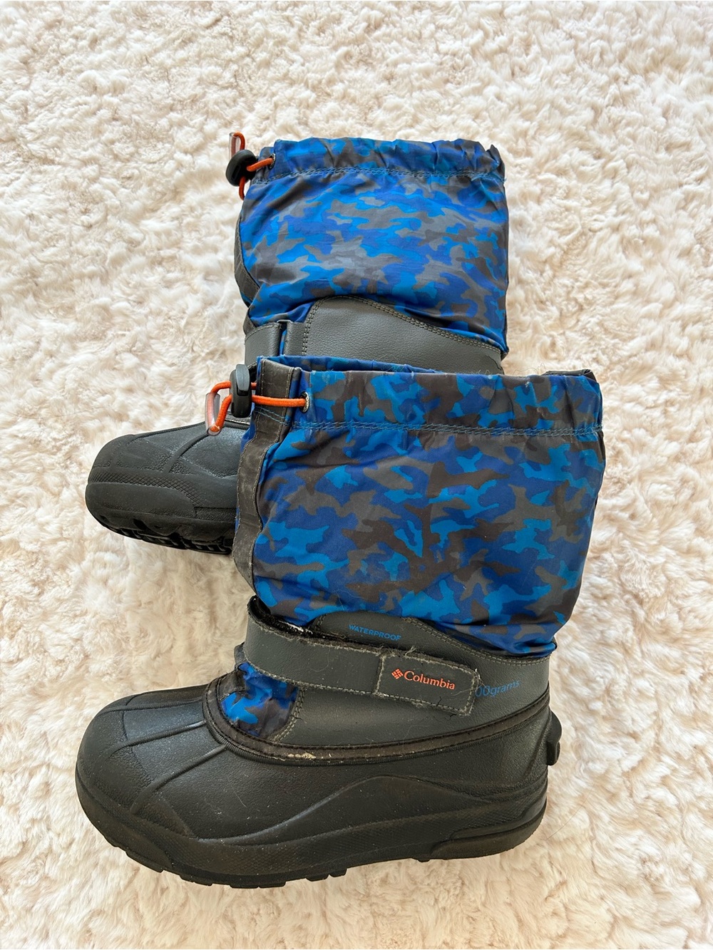 Columbia Kids Blue & Gray Camo Winter Boots